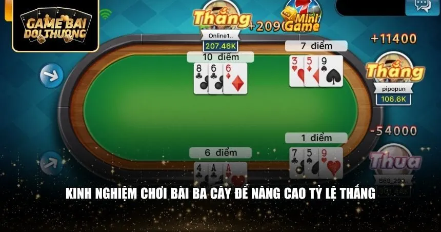 Chiến thuật hợp lý vẫn giúp nâng cao hiệu quả chơi bài ba cây